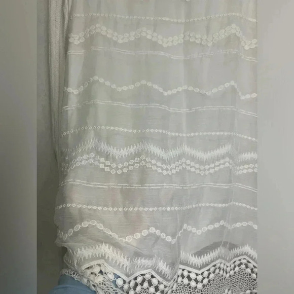 White House Black Market Layered Crochet Lace Trimmed Sweater Blouse Size Small - Picture 7 of 11